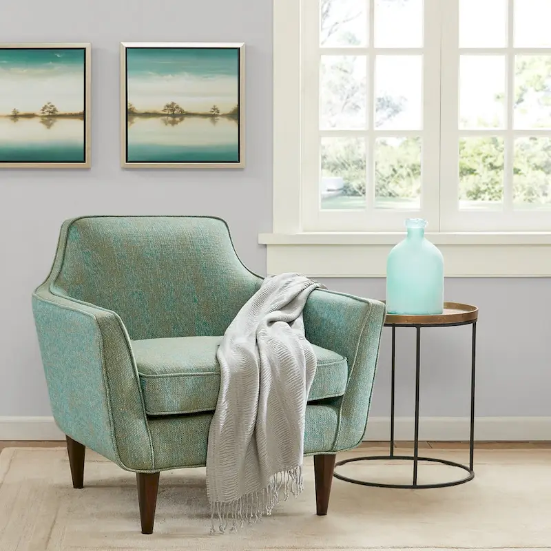 Sea Foam Mid-Century Accent Chair, Single