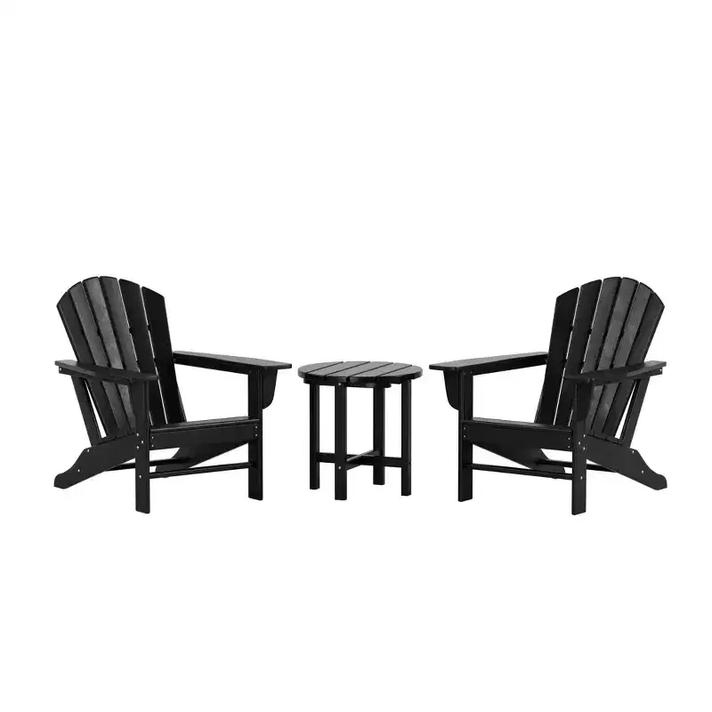 WestinTrends Dylan HDPE Outdoor Patio Adirondack Conversation Set (3-Piece)