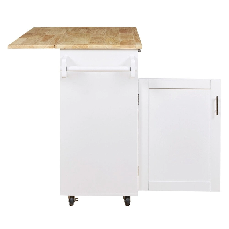 Rolling Kitchen Cart with Adjustable Shelf Tower Rack and Rubber Top - N/A