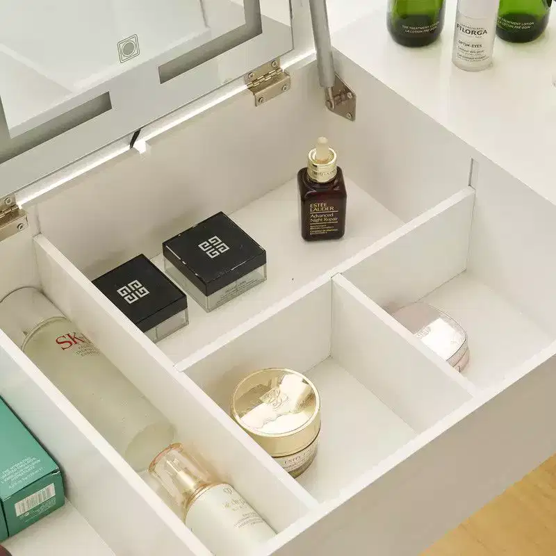 White Dressing Table Set With Led