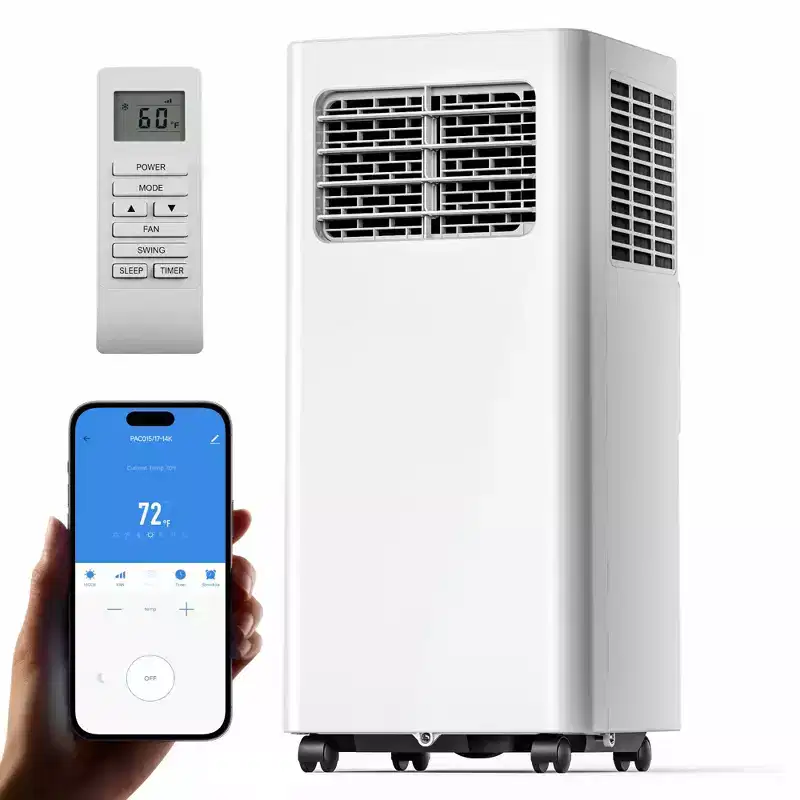 Simzlife Smart Portable Air Conditioner 14000 BTU, 3-in-1 AC for 400 Sq.Ft, APP Control, Self-Evaporative System, White