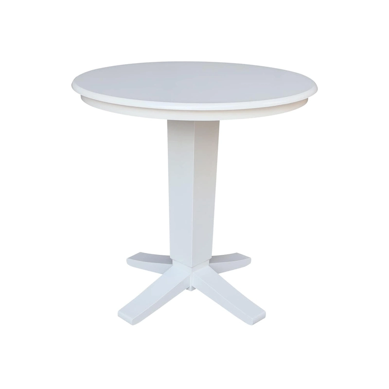 36 in Solid Wood Round Top Counter Height Pedestal Dining Table