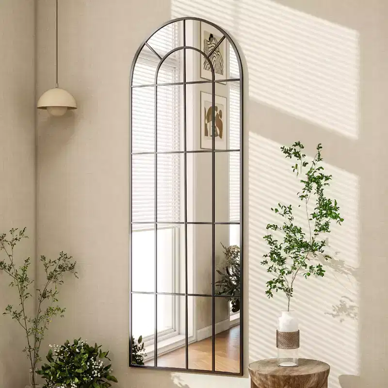 BEAUTYPEAK Window Panel 65x23 Floor Mirror Arched Full Length Mirrors