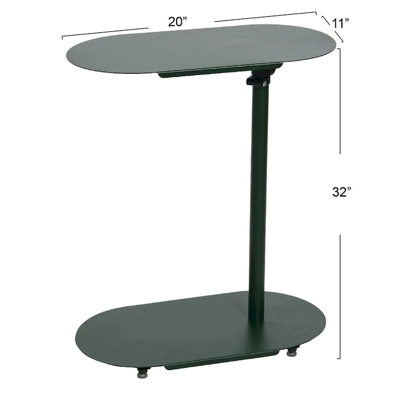 Modern Adjustable C-Shaped End Table - 20.0L x 11.0W x 32.0H