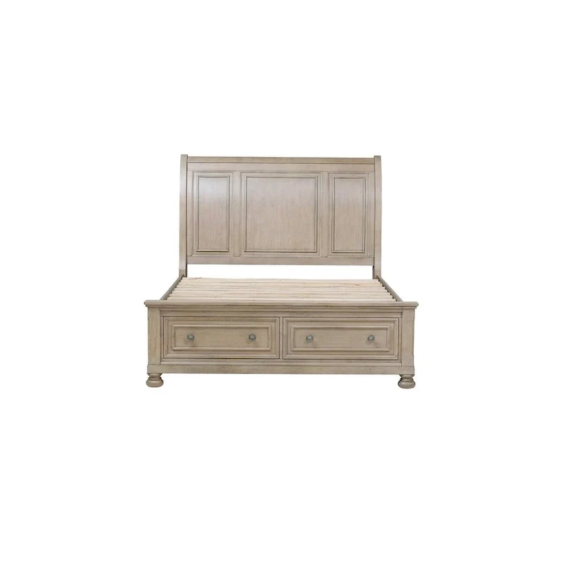Donald 3 Piece Gray Modern Sleigh Storage Platform Bedroom Set