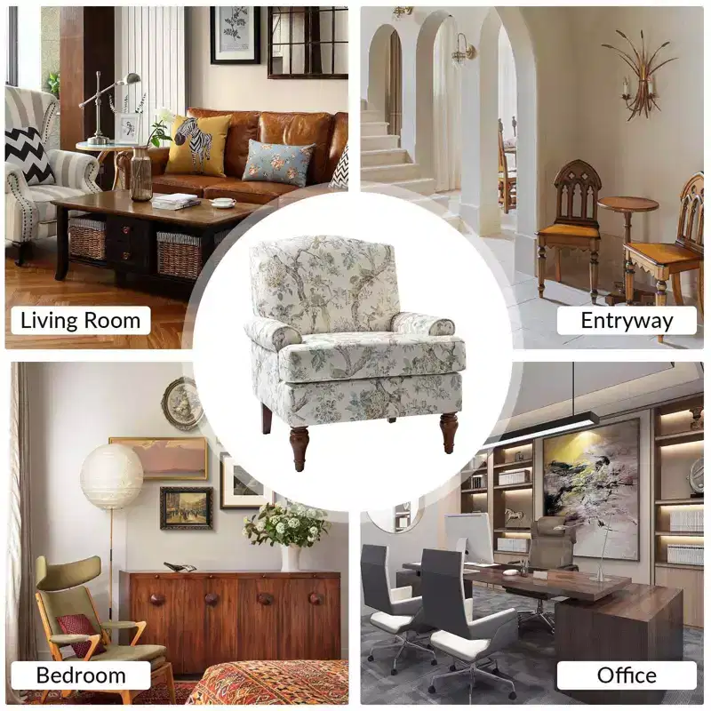 comfy Livingroom Armchair with Solid Wood Legs
