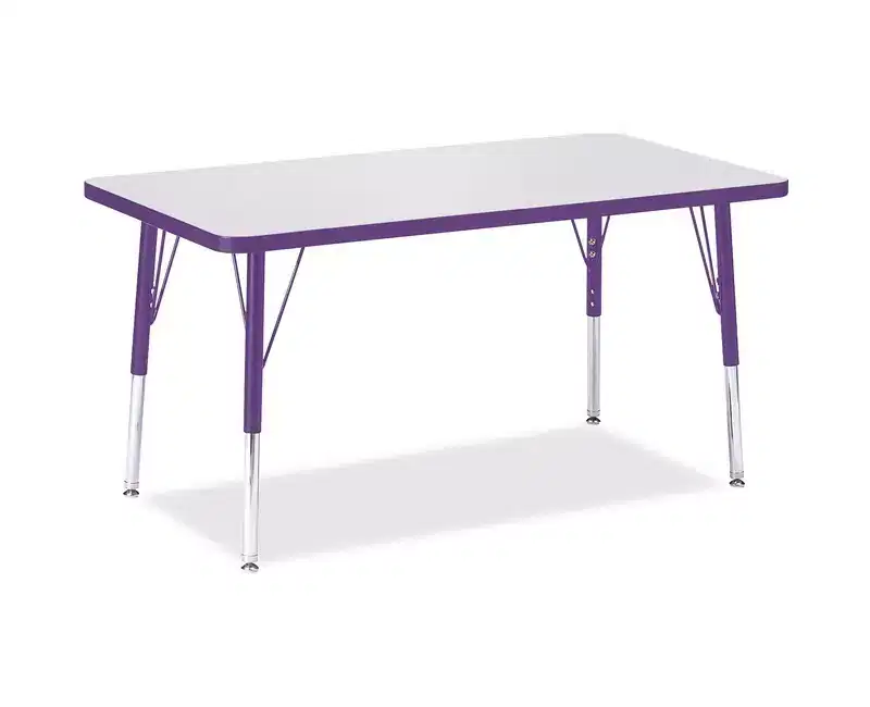 Jonti-Craft Berries Elementary Height Color Edge Rectangle Table (24 x 36) in Purple