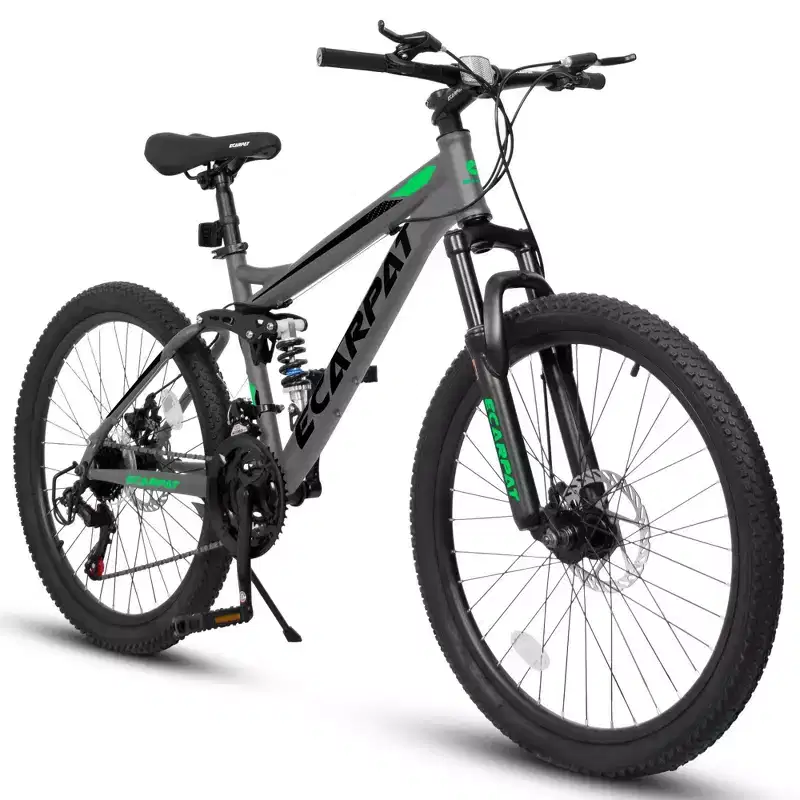NAYSAYE Bicycle 26 Inch Mountain Bike 21 Speed with Dual Shock Absorption for Unisex Commuting and Travel, Gray, 67*27*39