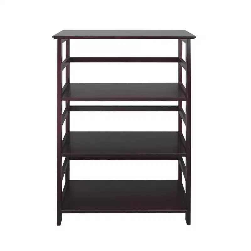 42" 4 Shelf Bookcase Espresso - Flora Home: Solid Wood, Contemporary, Open Back