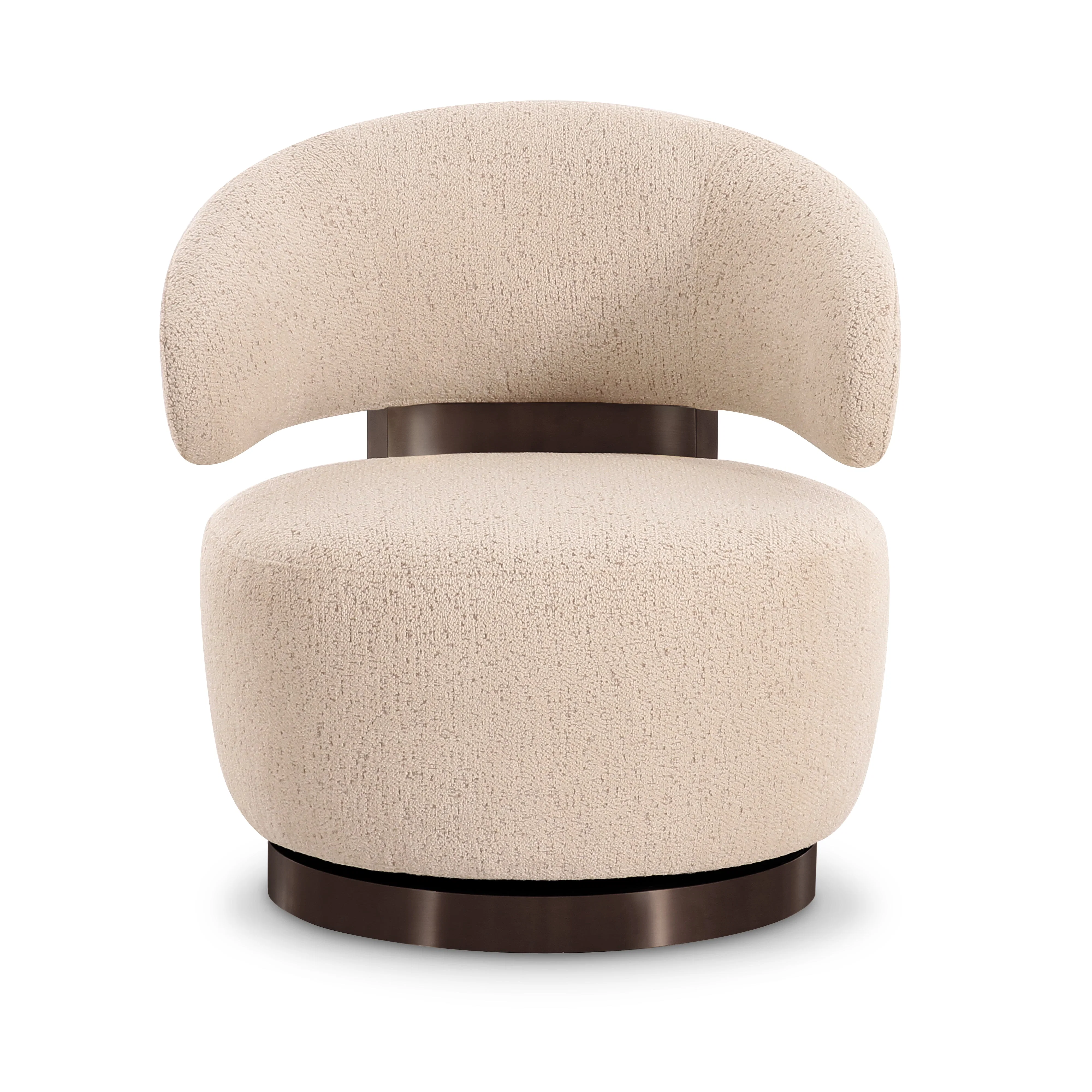 Cream Performance Boucle Swivel Accent Chair