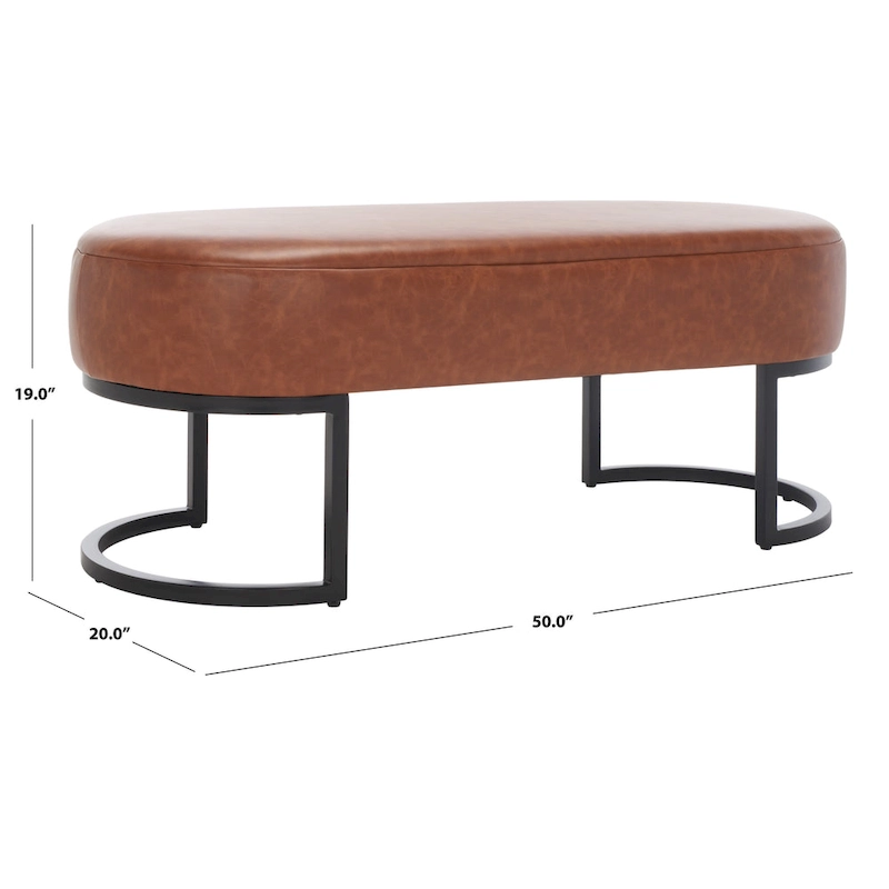 SAFAVIEH Sannie Oval Bench - 50 W x 20 D x 19 H - 50Wx20Dx19H