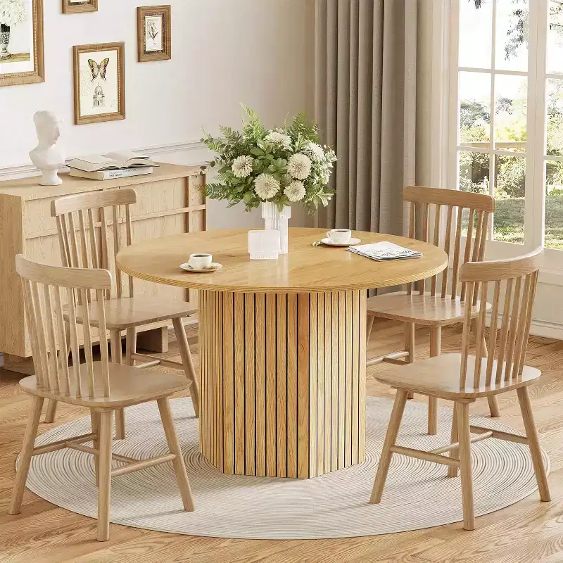 Round Wood Dining Table 47'' diameter Seats 4