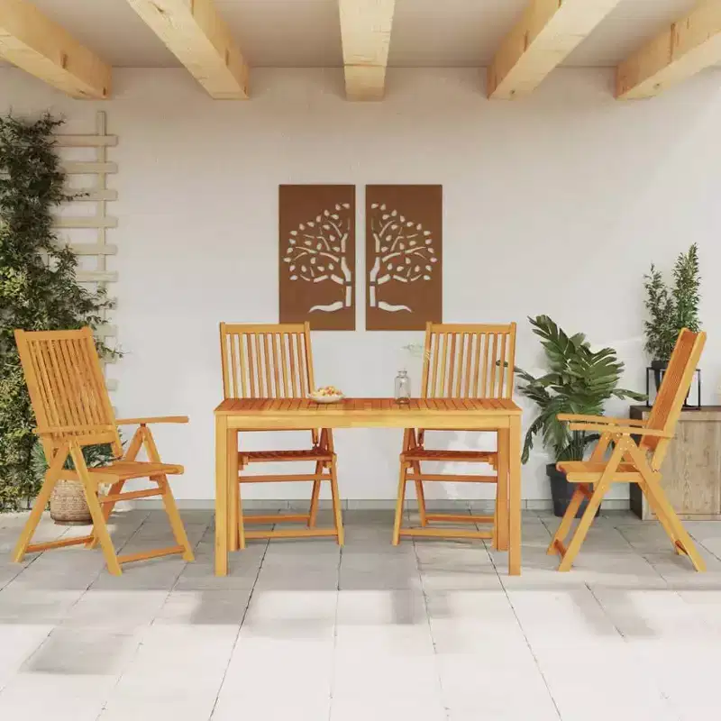 vidaXL Garden Dining Set Natural Wood Solid Acacia Wood 4-Seater