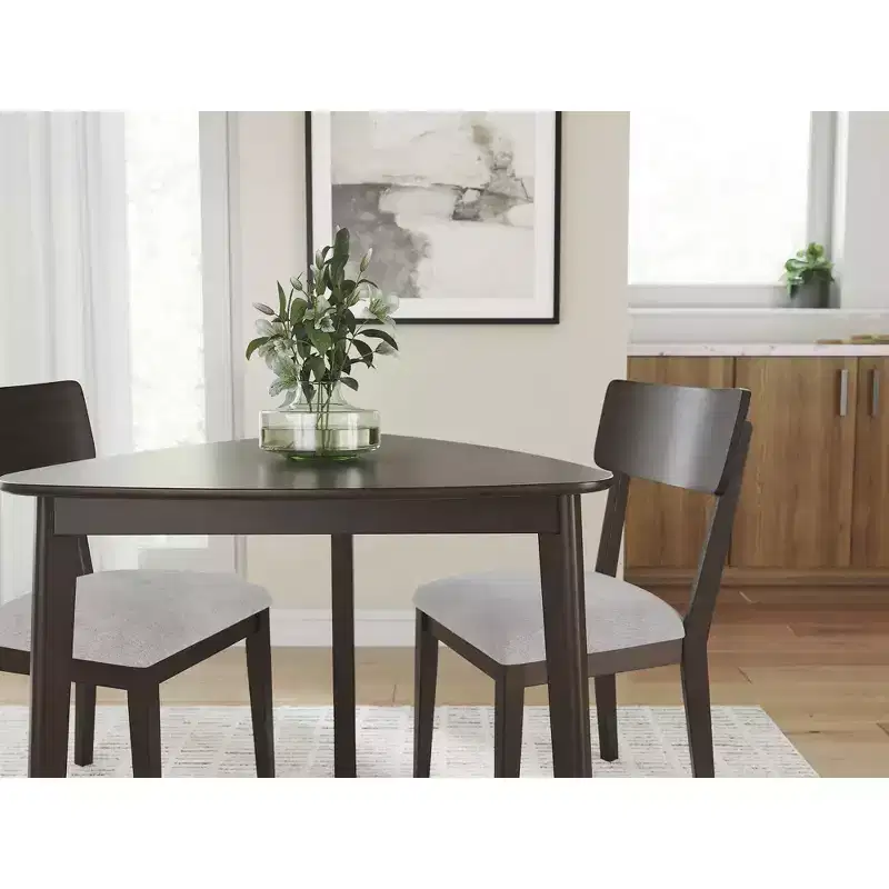 Triangle Dining Table, Merlot, Seats 3, Mid-Century Modern Small Space Dining