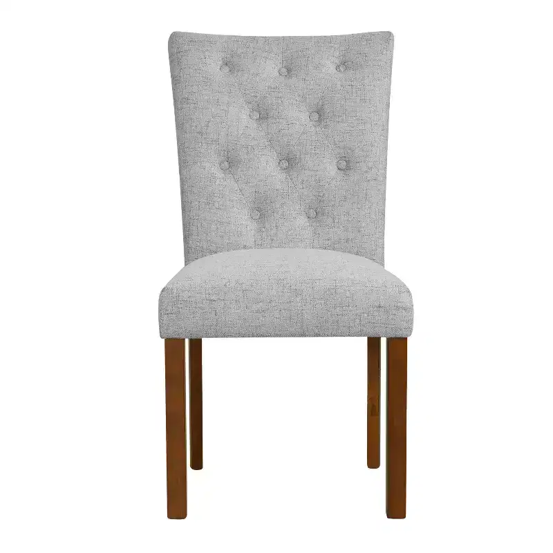 Set of 2 Tufted Back Parsons Dining Chairs Plywood Frame, 300 lbs Capacity