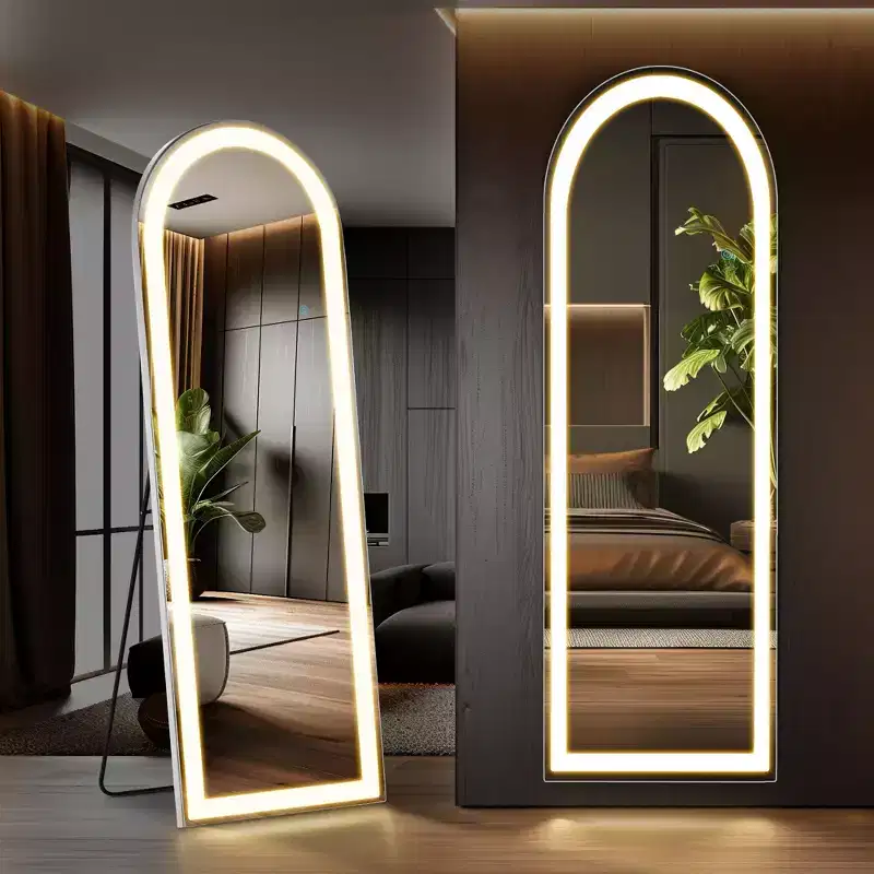 Oval LED Bathroom Mirror 63x20 Inch, Lighted Vanity Mirror with Anti-Fog Function, White