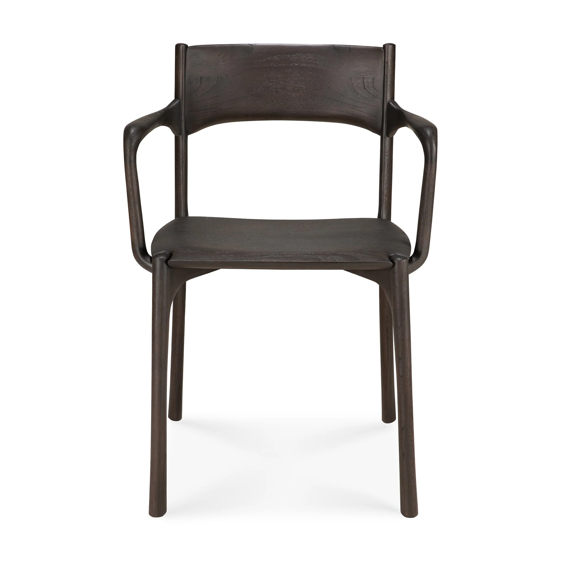 Natural Teak Dining Armchair with Hand-Finished Organic Grain for Dining Rooms