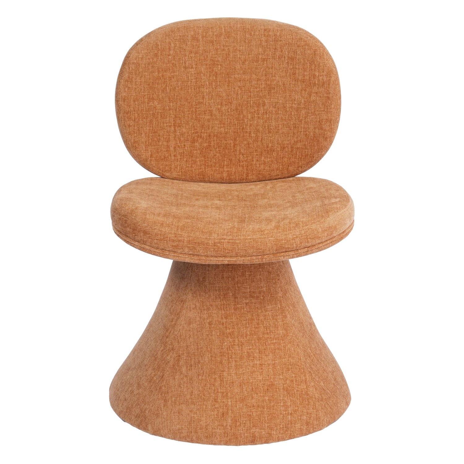 Sculptural Fully Upholstered Dining Chair with Rounded Form for Dining Rooms