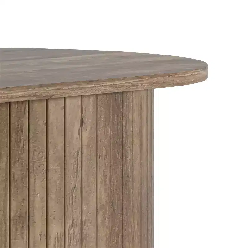 Fluted Oblong Coffee Table with Round Base 39.2