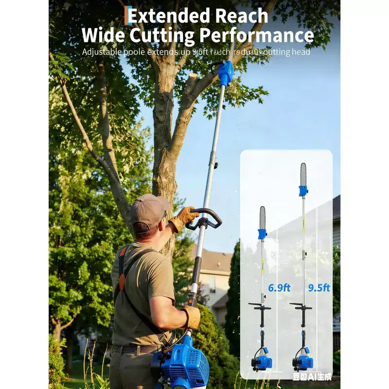 Gasoline-Powered Chainsaw with Shock-Absorbing Handle, Self-Lubricating Quick-Release Mechanism, EPA Certified, Suitable for Tree Trimming