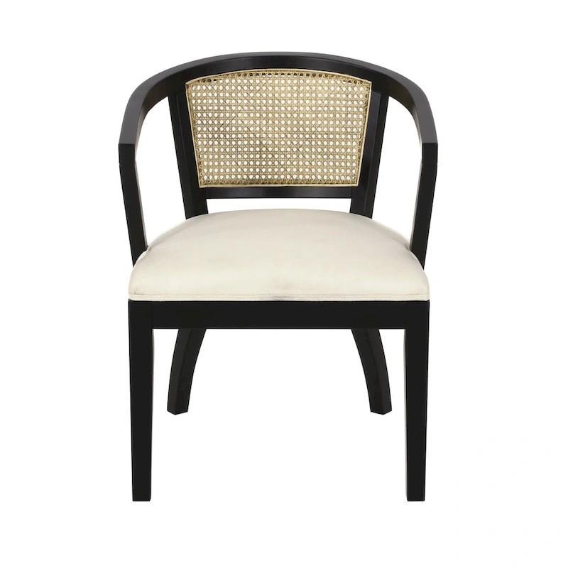 Currant Cane Upholstered Rubberwood Dining Chairs by Christopher Knight Home- Set of 2