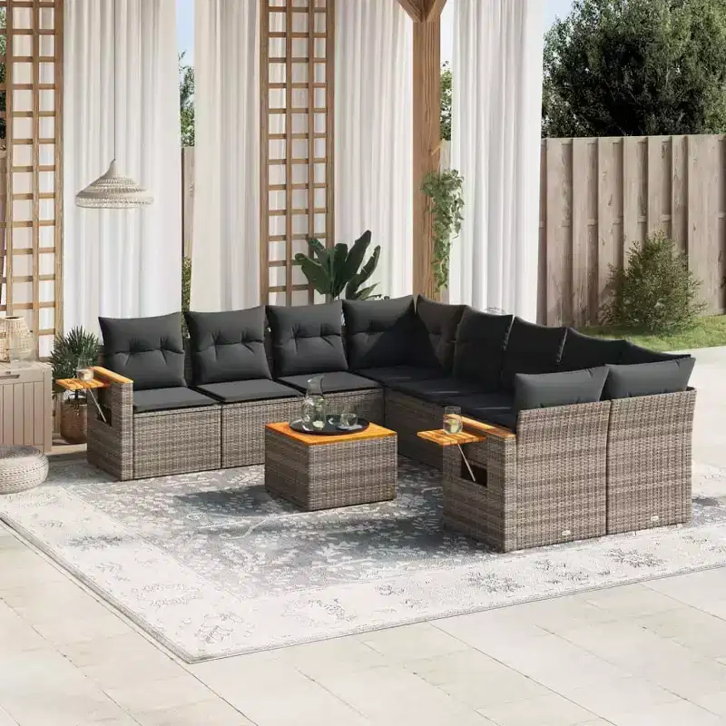 vidaXL Garden Sofa Set Gray