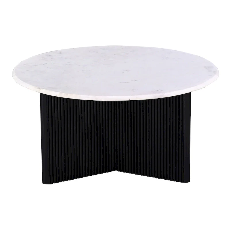 31 in. Marble-Top Pedestal Coffee Table
