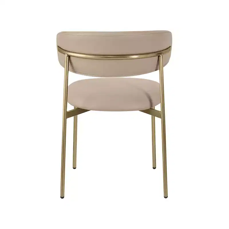 Taupe Vegan Leather Dining Chair, Set of 2