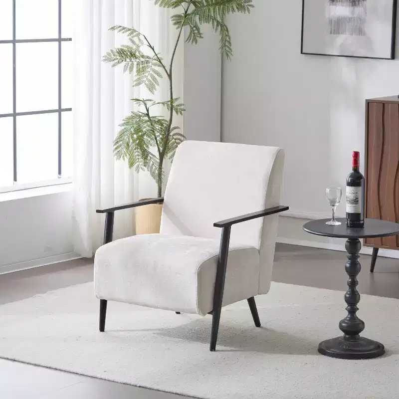 Modern Upholstered Iron Club Chair