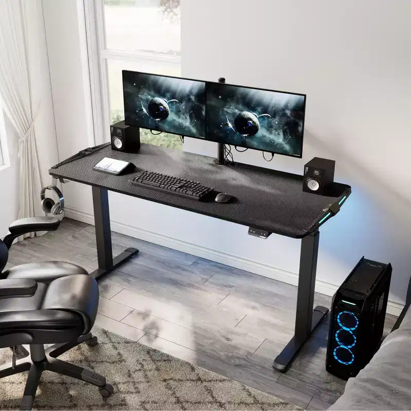 Gaming Standing Desk with RGB Lighting, 65