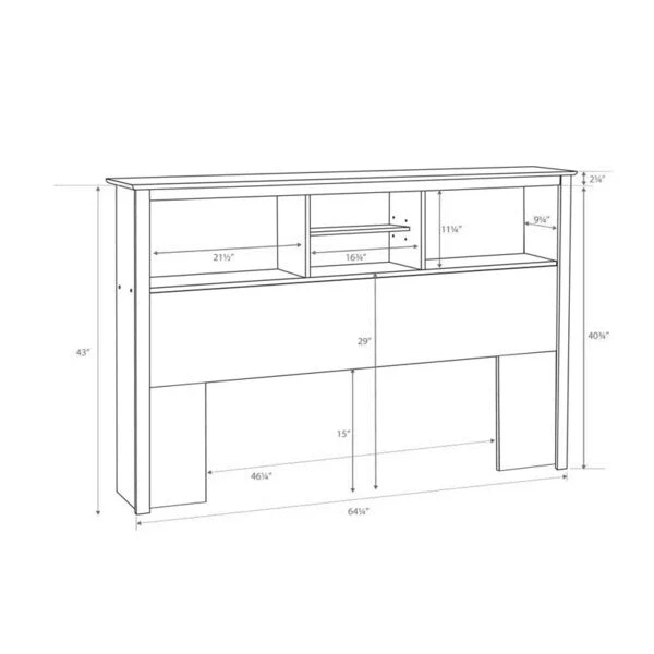 Espresso Full/Queen Bookcase Headboard