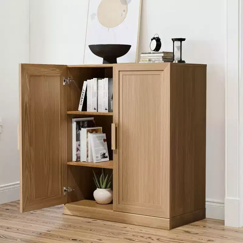 Black Wood Grain Storage Cabinet (36x31x16)