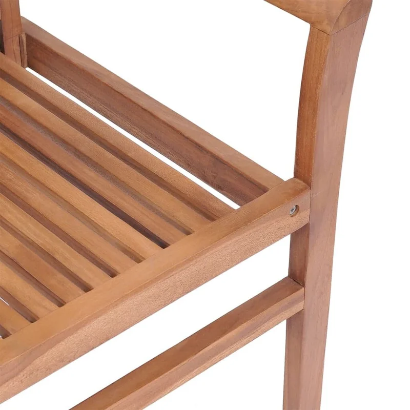 vidaXL Stacking Dining Chairs 6 pcs Solid Teak Wood