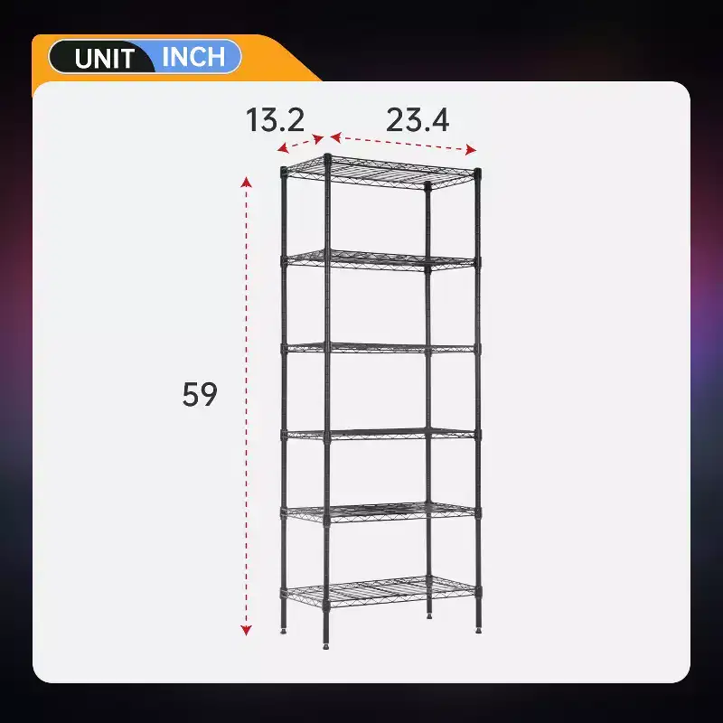 FDW 6-Tier Freely Assemble Wire Shelving Unit Heavy Duty Storage Rack Metal Shelf Garage Storage Shelves