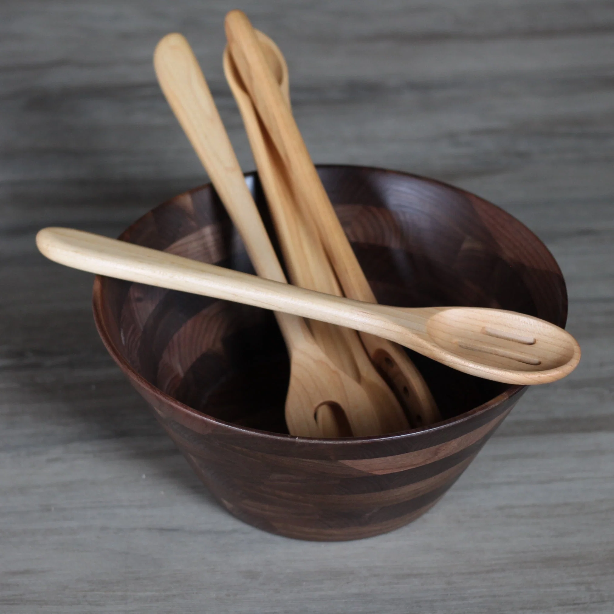 Handmade Wooden Oval Spoon with Slots