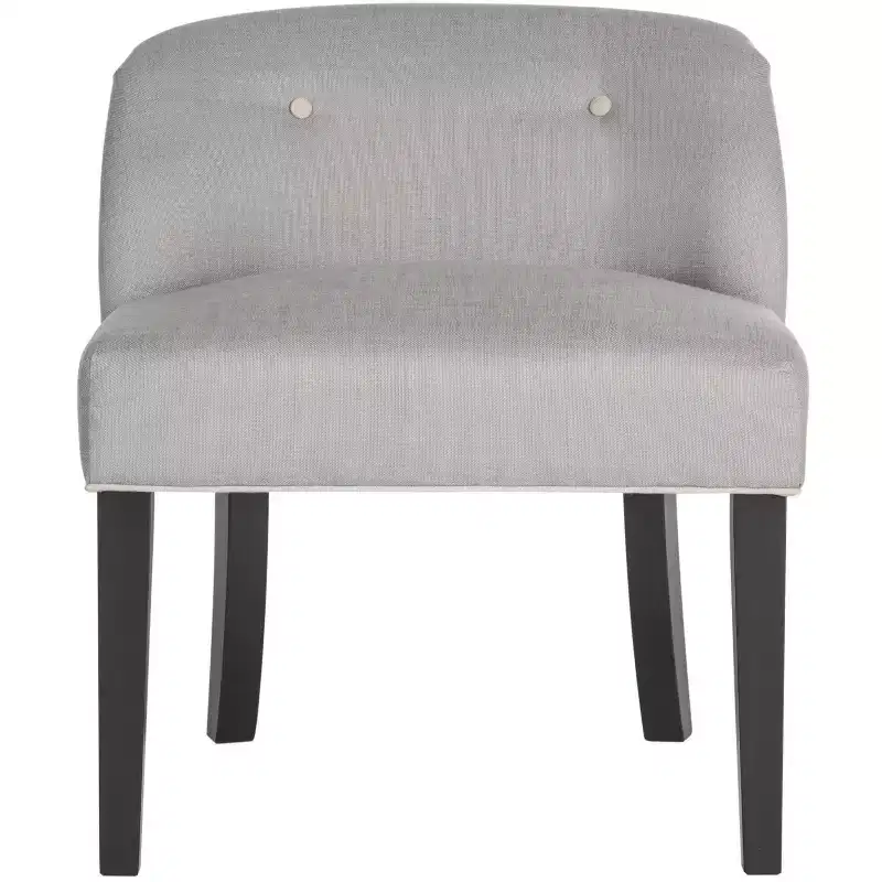 Glam Vanity Chair, Arctic Grey and Taupe Upholstery