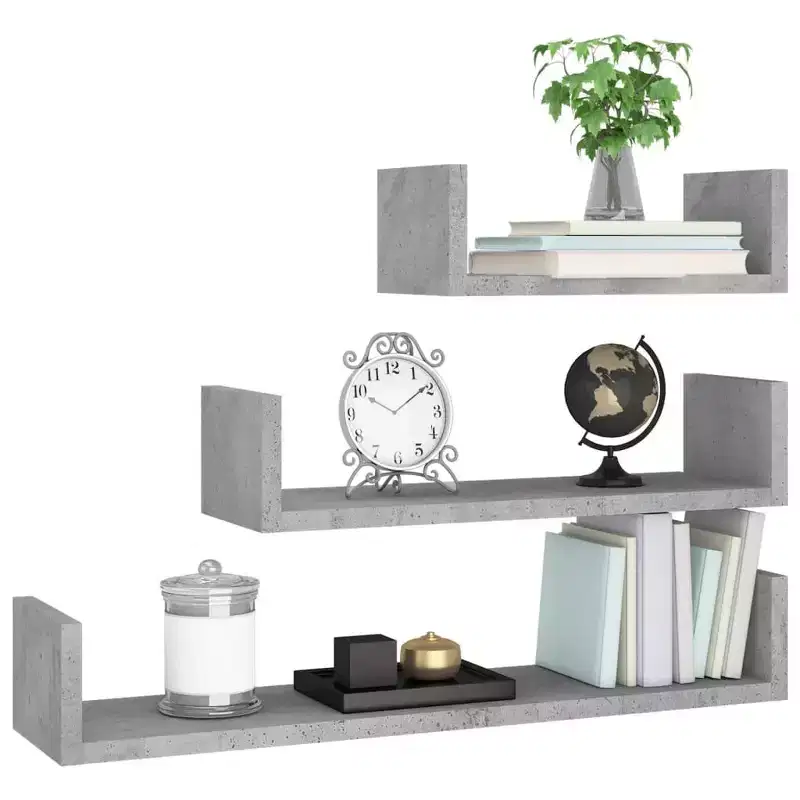 Shelf Black Engineered wood Large Wall-mounted
