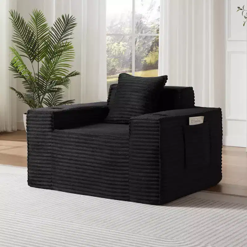 Modern Corduroy Cloud Sofa, No Assembly Needed Couch for Compact Spaces & Apartments