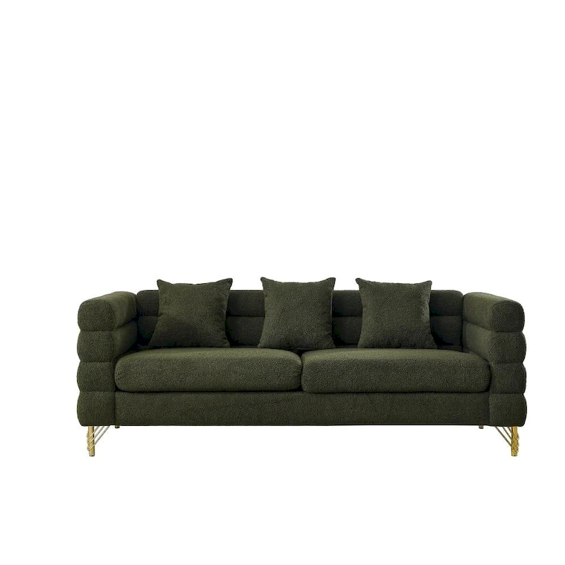 Fabric 3-seater Sofa with 3 Pillows