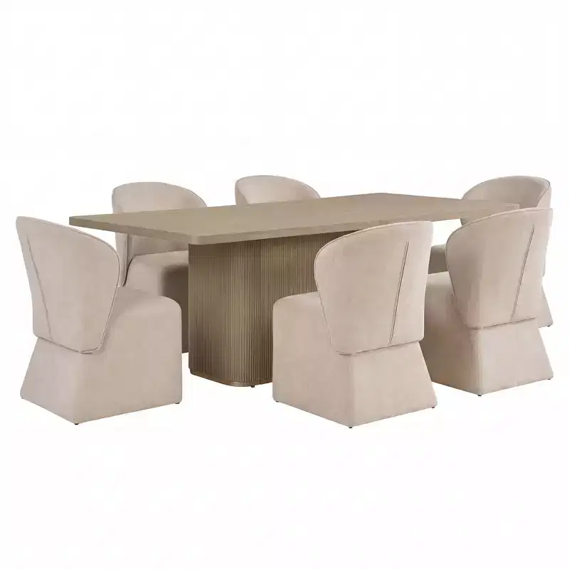 Christopher Knight Home Yutthana Modern 7 Piece Wooden and Metal Dining Set with Upholstered Chairs