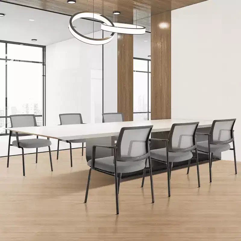 MAYEERTY Chair Gray Leather Folding for Home Office Party Portable Comfortable