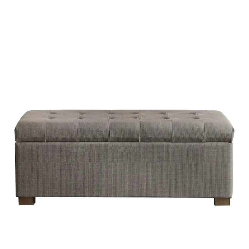 Button-Tufted Velvet Storage Bench with Safety Hinges – Living Room & Bedroom