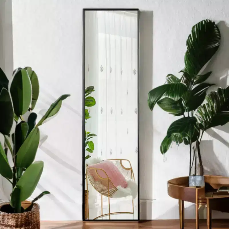 59 Black Metal Framed Freestanding Standing Mirror