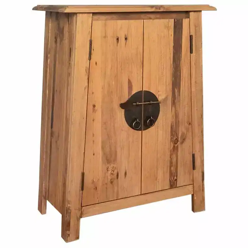 Wall Cabinet Brown Solid Pine Wood 16.5x9.1x27.6 in