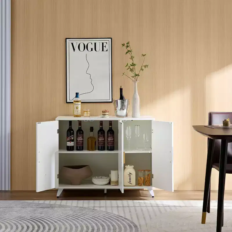 Okak Buffet Cabinet,Storage Cabinet with 3 Doors and Metal Handle,entryway cabinet for Living Room, Entryway, Kitchen