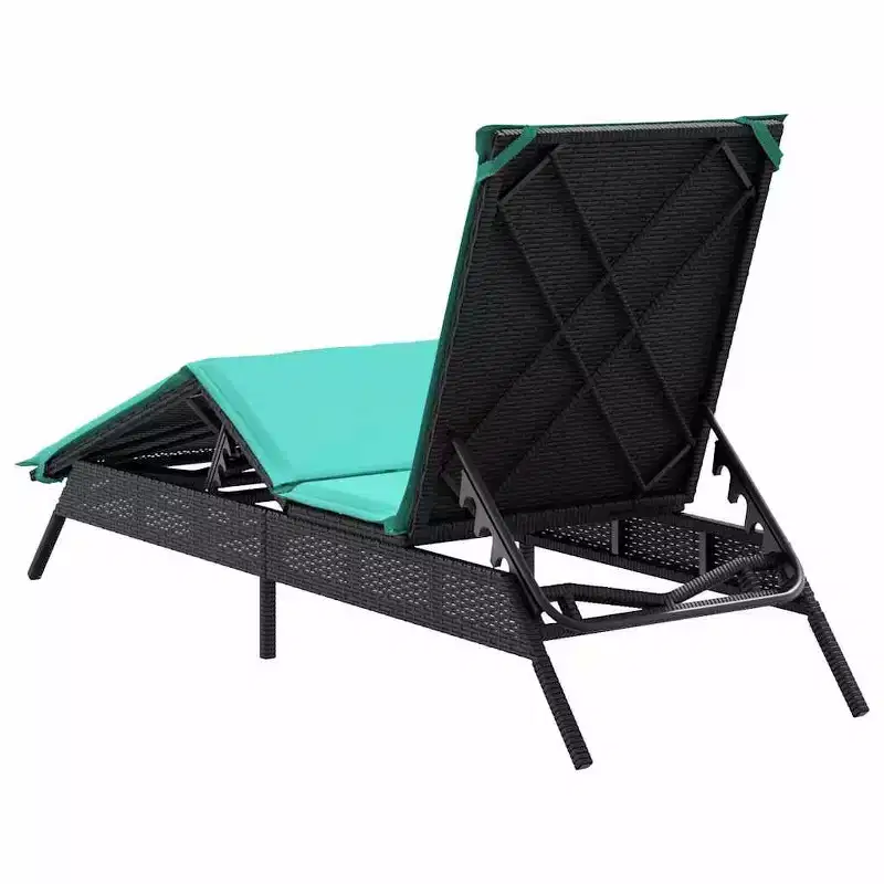 vidaXL Patio Sun Lounger PE rattan Extra Long Adjustable Footrests