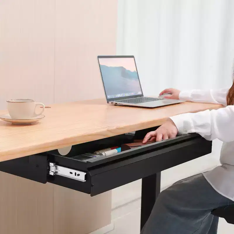 33 Wide Under Desk Drawer Slide Out, Under Desk Mounted Pull-out Drawer Attachment, Hidden Desktop Storage Organizer, 33x9x4 in, Black