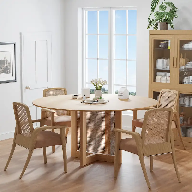 Solid Wood Round Dining Table 4-6 People