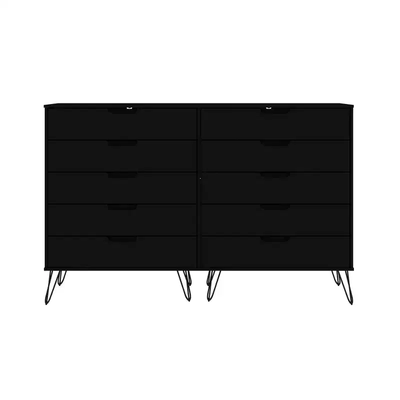 Rockefeller 10 Drawer Double Tall Dresser - Manhattan Comfort