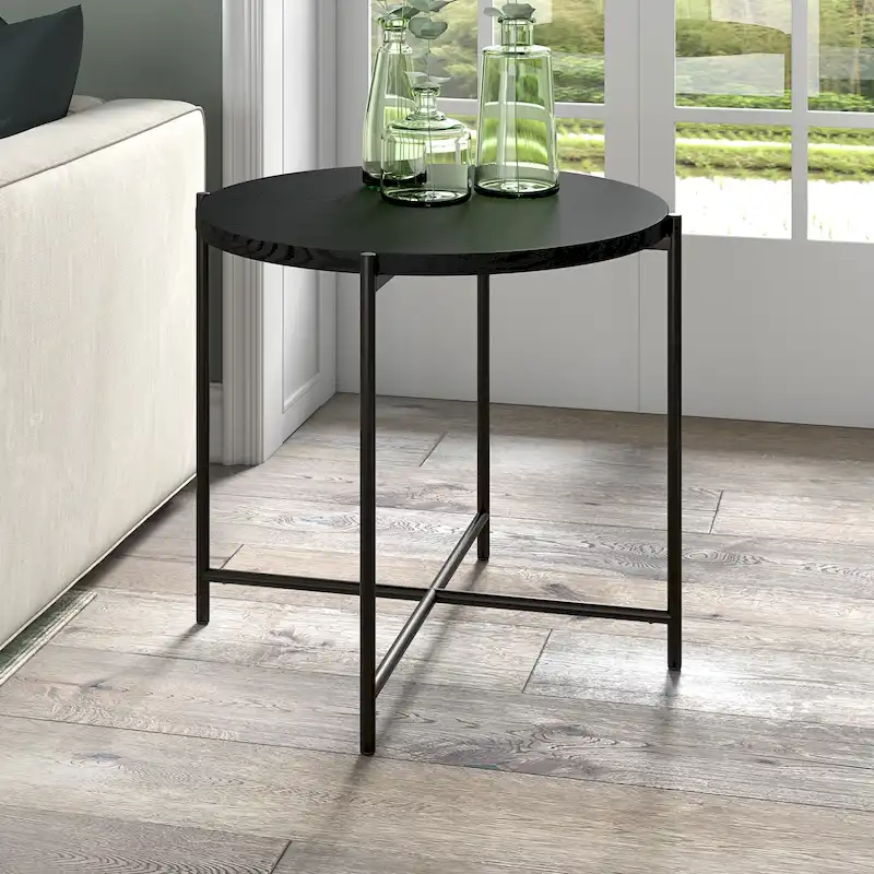 Loretta 23.63 Wide Round Side Table with MDF Top